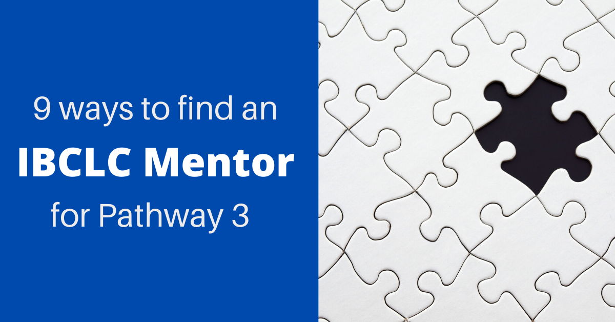 9 ways to find an IBCLC Mentor for Pathway 3, Jigsaw puzzle with missing piece.